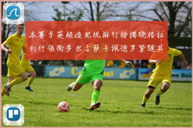 本赛季英超造犯规排行榜揭晓格拉利什领衔多尔古萨卡佩德罗紧随其后